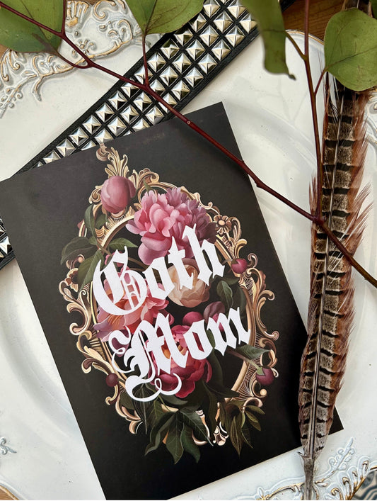 Goth Mom greetings card, birthday card, gothic Mother’s Day card