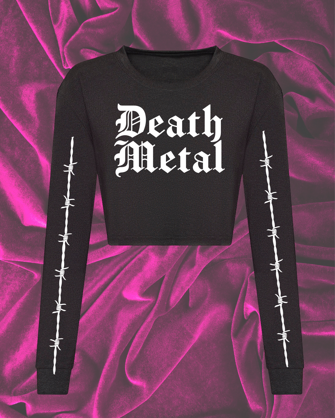 Death Metal Long Sleeve Tee (Crop & Unisex Fit)