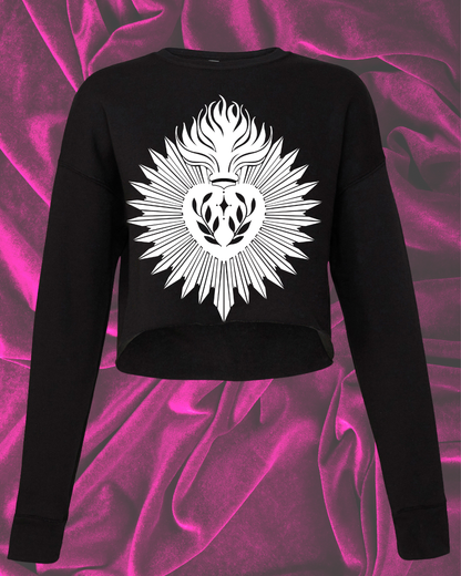 Cursed Heart Crop Long Sleeve Sweatshirt