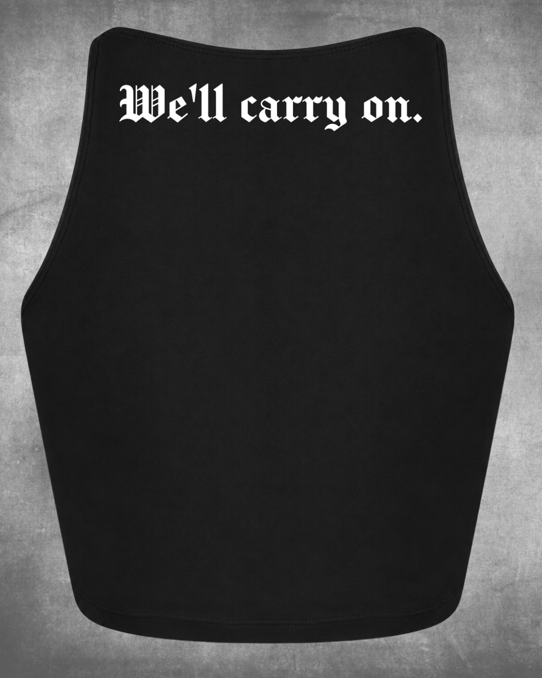 We Carry On Gothic Military Style Crop Top | Alternative Emo Festival Top