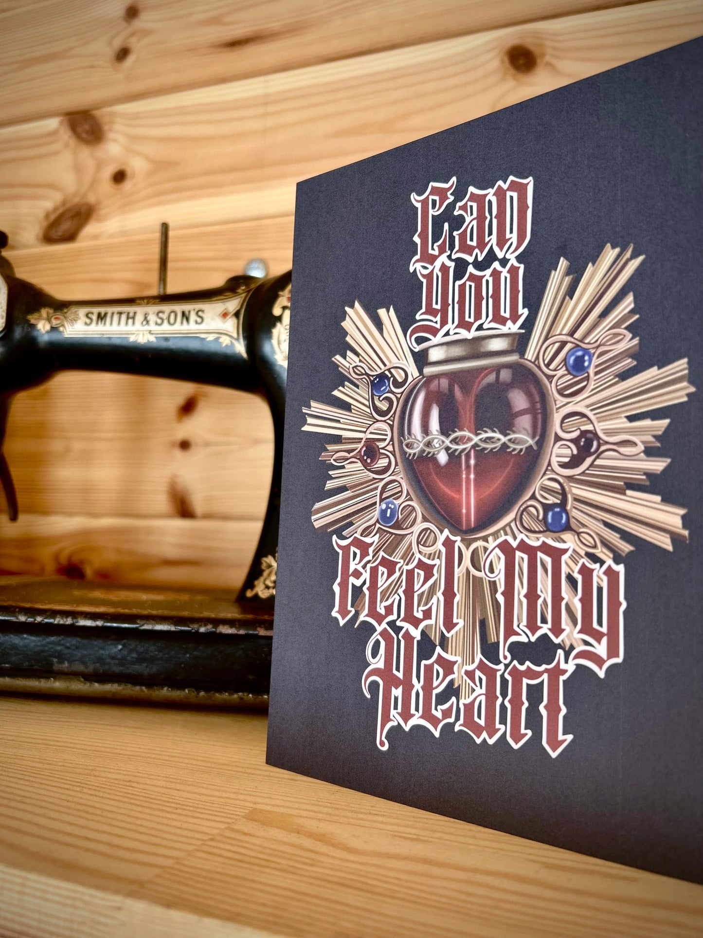 Can You Feel My Heart Gothic Greeting Card – A5 Alternative Music-Inspired Card