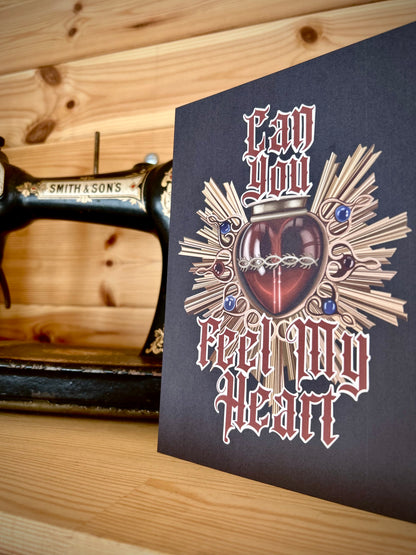 Can You Feel My Heart Gothic Greeting Card – A5 Alternative Music-Inspired Card