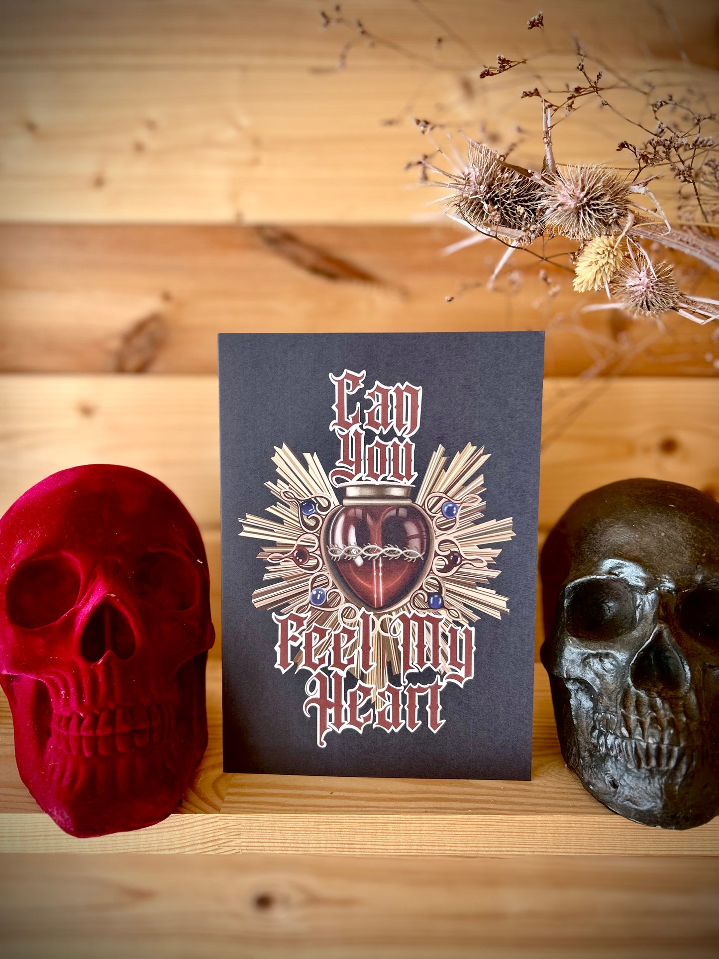 Can You Feel My Heart Gothic Greeting Card – A5 Alternative Music-Inspired Card