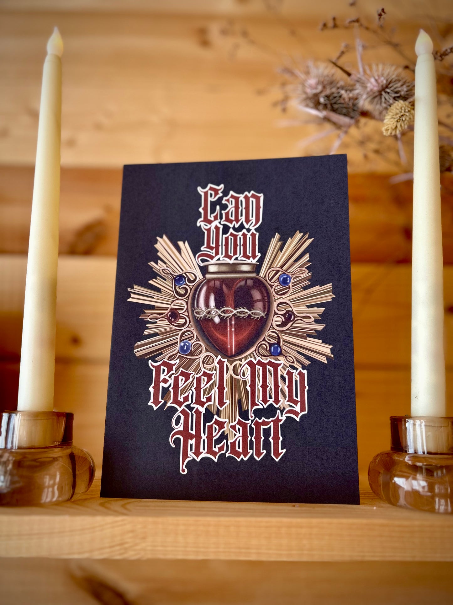 Can You Feel My Heart Gothic Greeting Card – A5 Alternative Music-Inspired Card