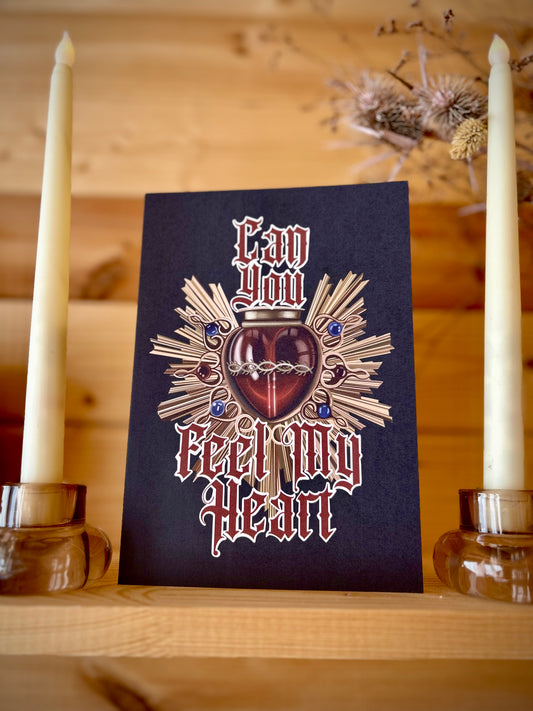 Can You Feel My Heart Gothic Greeting Card – A5 Alternative Music-Inspired Card