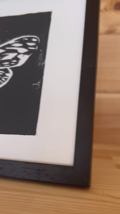 A5 Original Lino Print | Death Moth