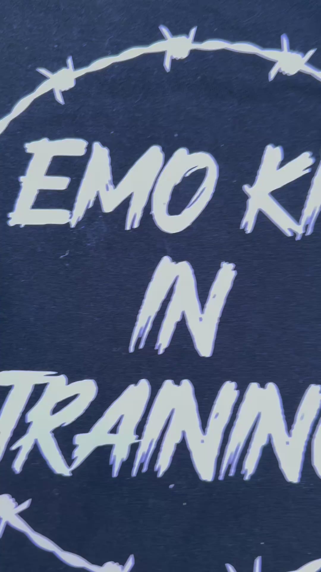 Video of the print on the Emo kid in training T-shirt changing colour 